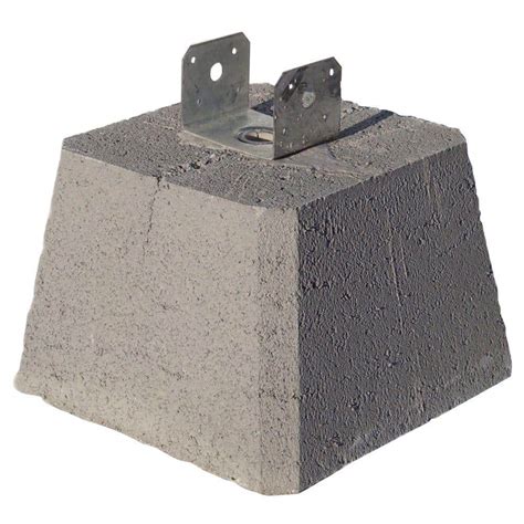 concrete block with metal bracket|metal pier bracket.